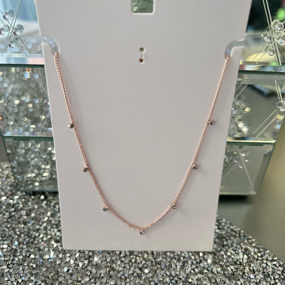 NEW Rose Gold Rhinestone Necklace by Old Navy